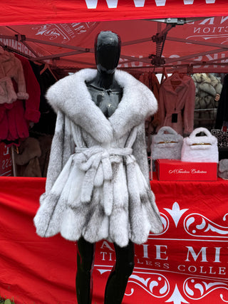HUSKY FUR COAT WITH FOX HOOD