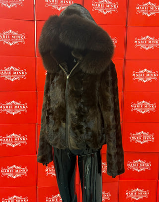 Hooded Bomber Mink Fur Jacket