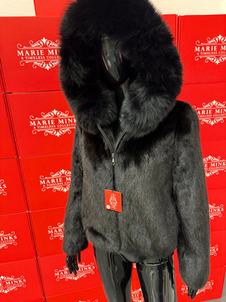 Hooded Bomber Mink Fur Jacket