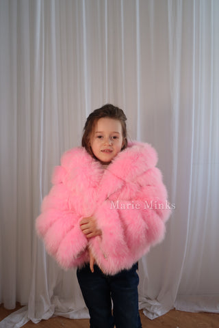 New Style 2 in 1 Fox Fur Crop Coat Kids