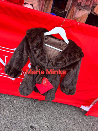 Barbie Mink Coat In Chocolate Brown Kids