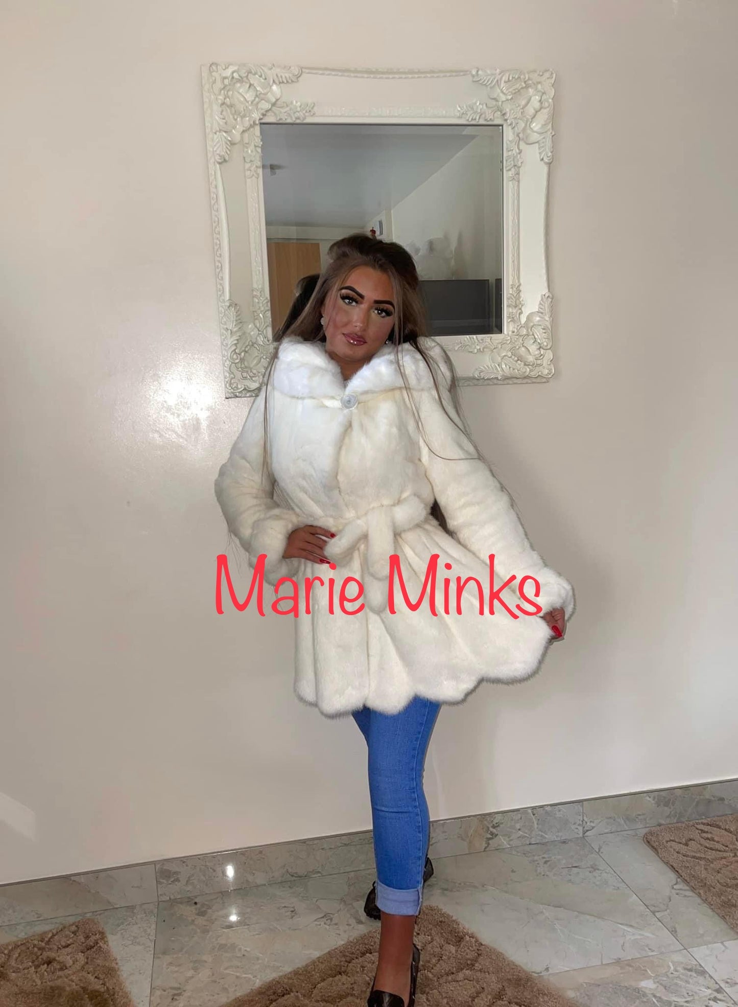 “PEARL” LUXURY MINK FUR COAT