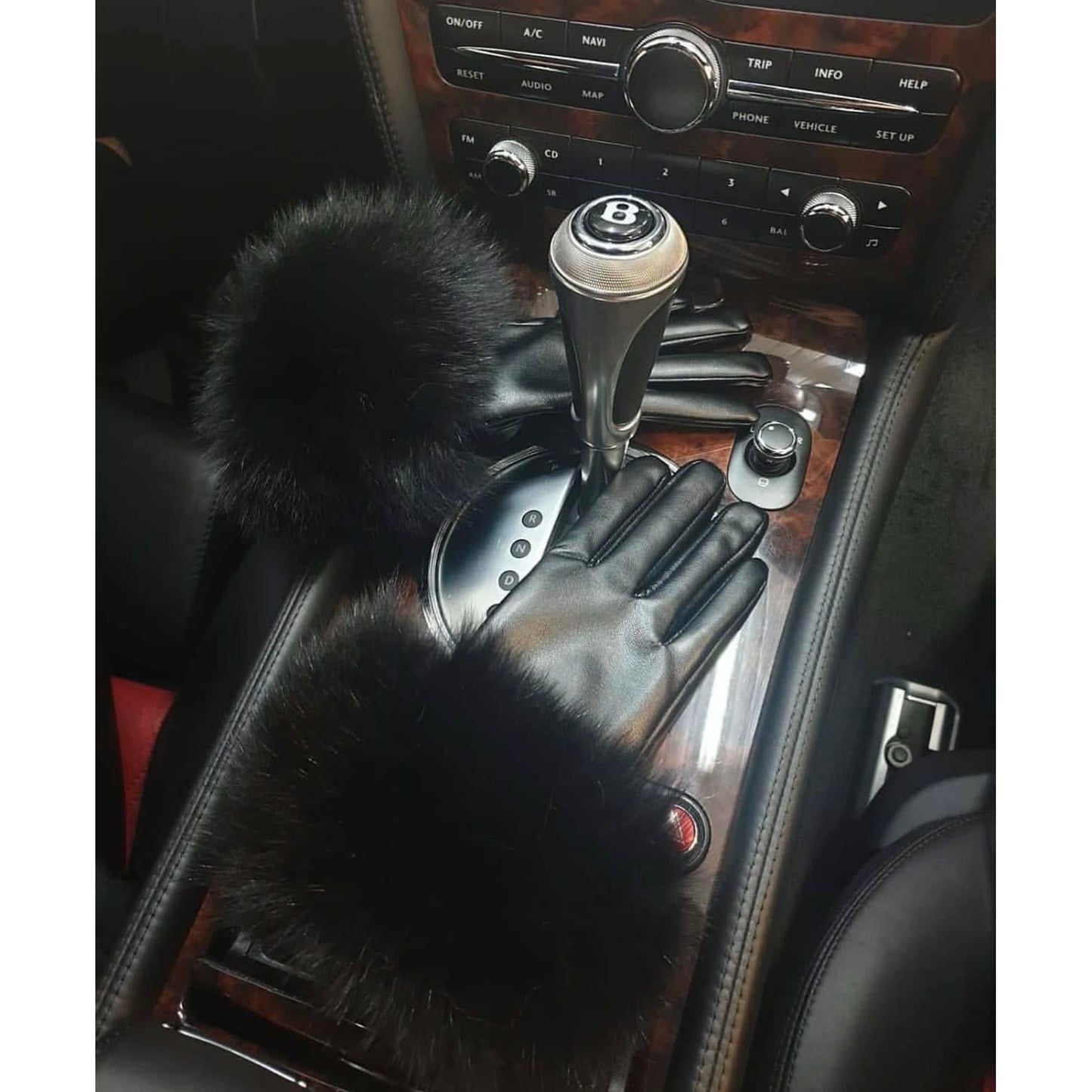 Fox Fur Leather Gloves