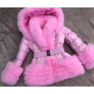 Kids Fox Fur 4 Row Romany Coat