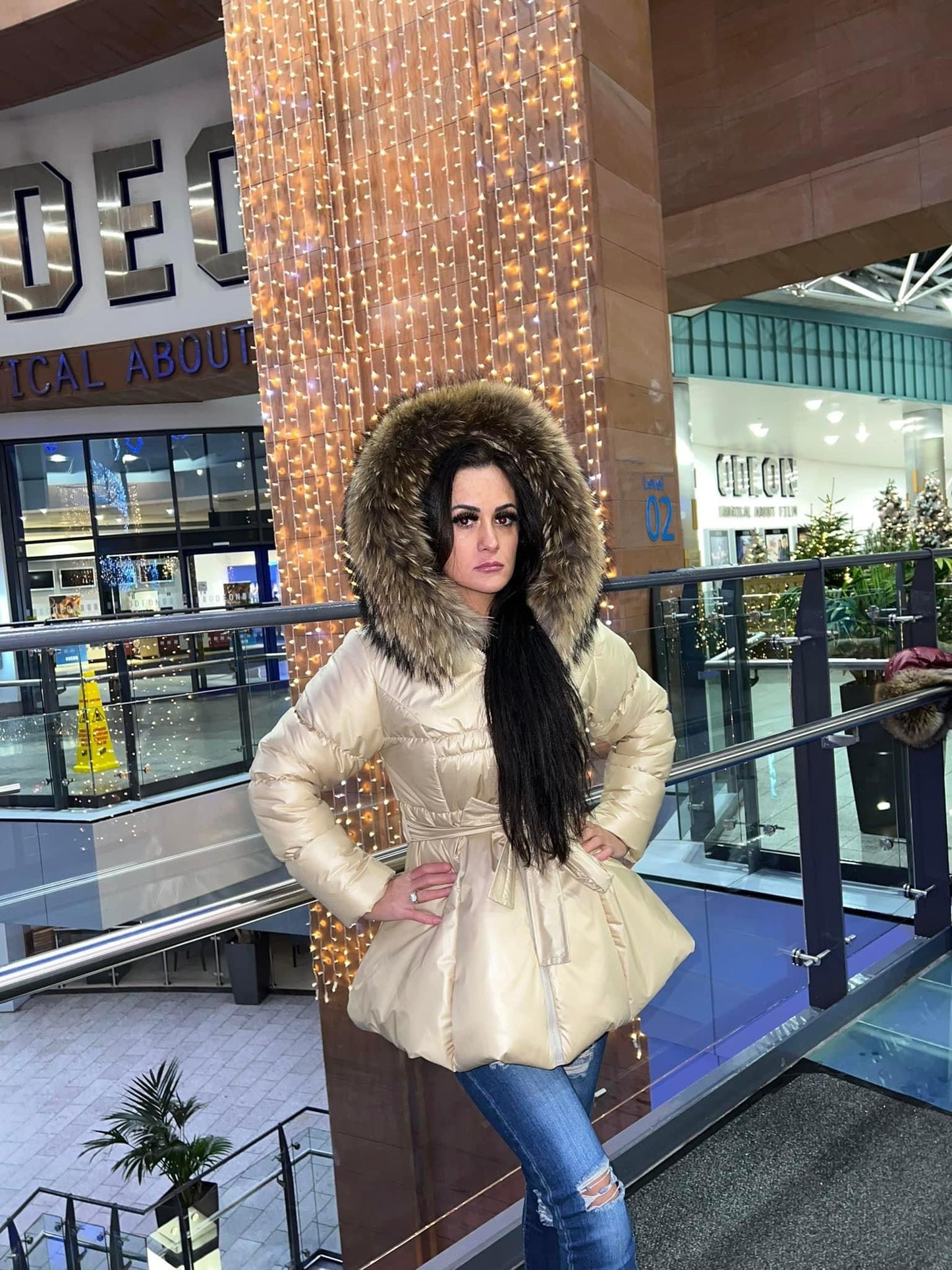 Marie Minks Exclusive Peplum Puffer Coat