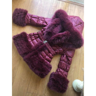 Kids Fox Fur 4 Row Romany Coat