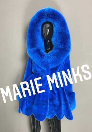 THE NAOMI MINK FUR COAT WITH FOX HOOD