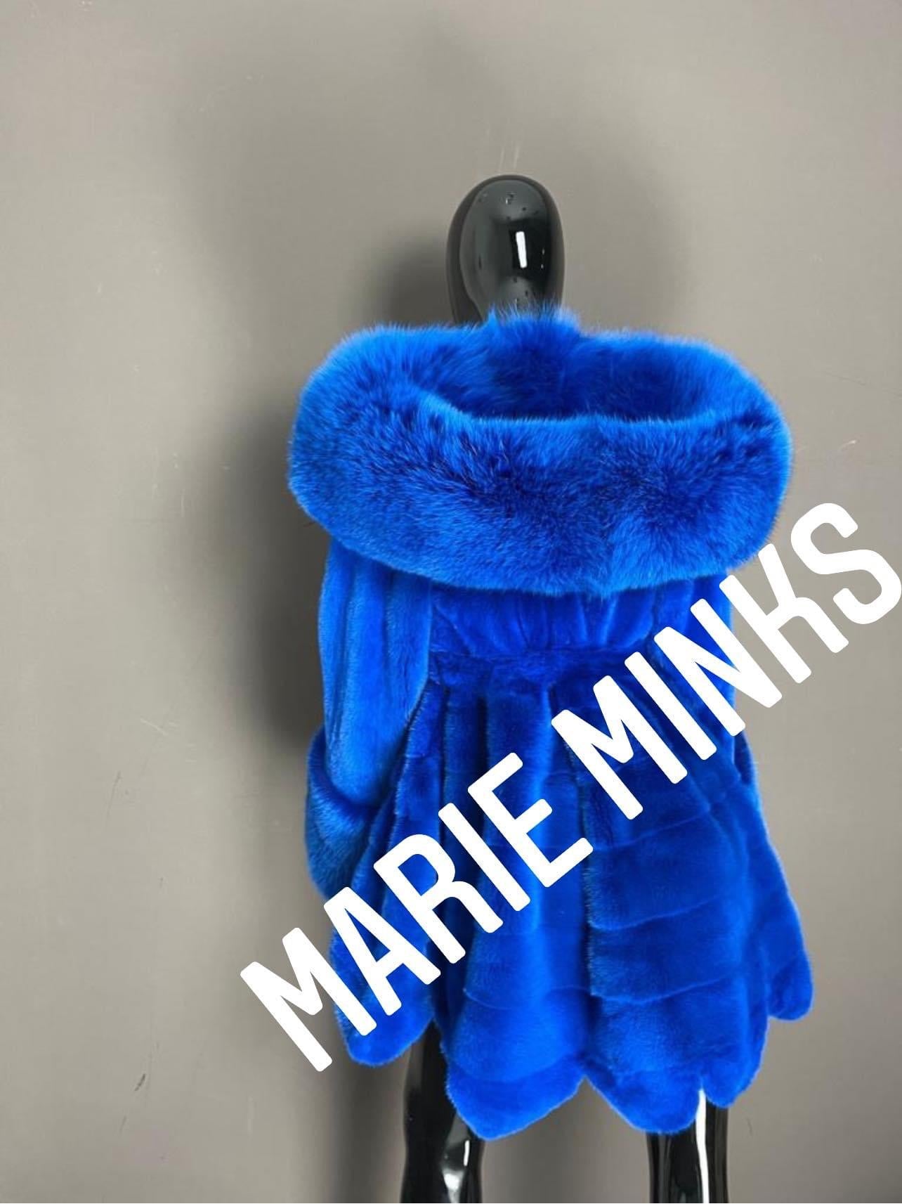 Royal blue outlet mink coat