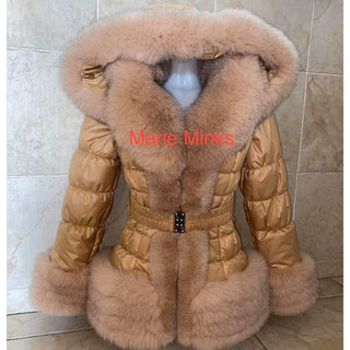 Kids Fox Fur 4 Row Romany Coat