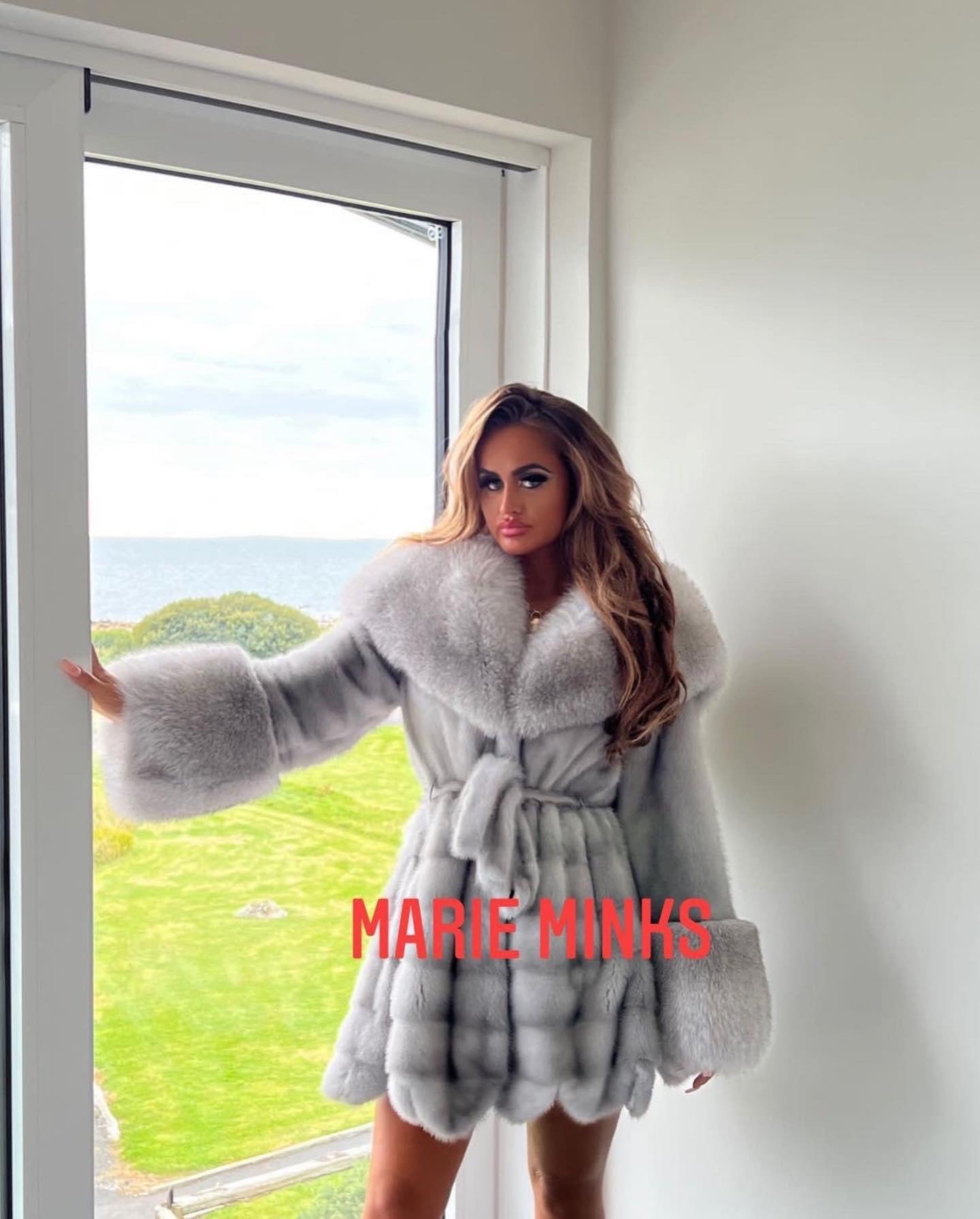 Silver fox fur on sale coat